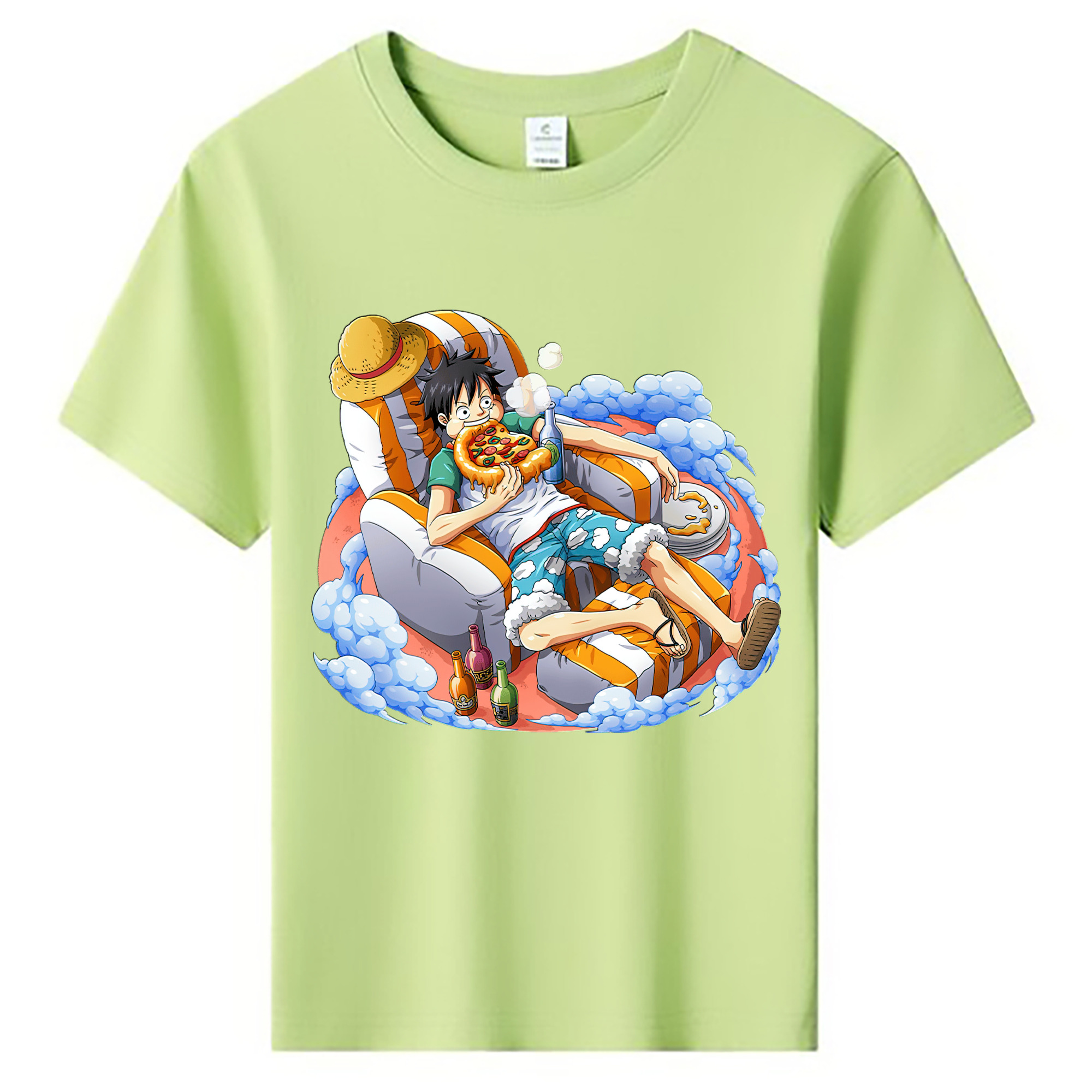 ワンピース モンキー・D・ルフィ ONE PIECE Monkey D. Luffy 綿100％キッズTシャツ（フロントプリント）